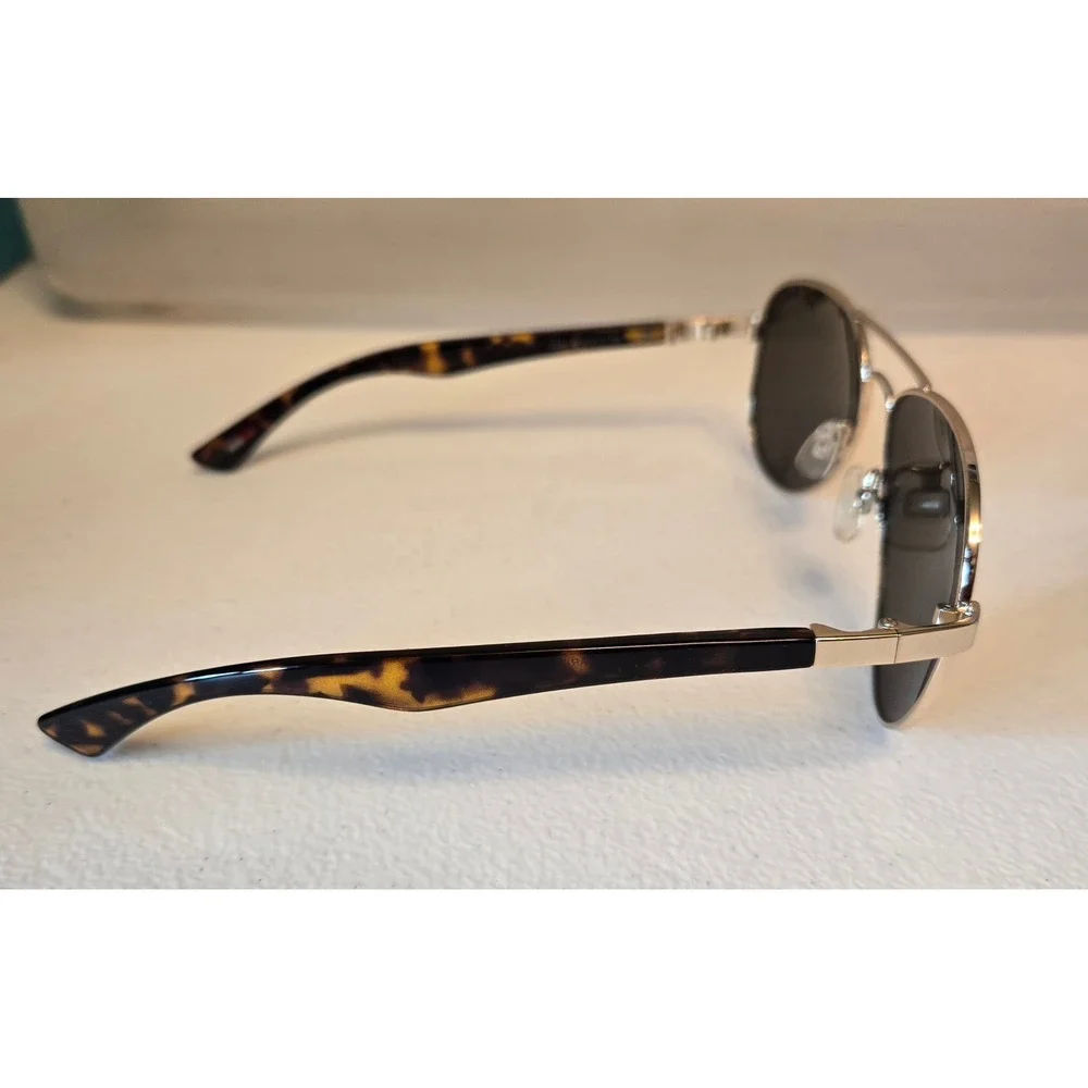 Floats‎ Italian Design Polarized Sunglasses Aviator Silver Tortoise Shell F4167